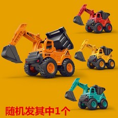 慣性挖掘機翻鬥車工程車仿真越野滑行模型兒童男孩玩具車-好評率超99%臺灣出貨, 工程車隨機發其中1個, 1個