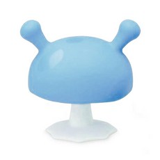 英國 Mombella Q比蘑菇固齒器 啾比小蘑菇固齒器 媽貝樂 矽膠 固齒器 香菇固齒器 小蘑菇 磨牙玩具 咬咬樂, 藍色 / 1197, 1個, 藍色