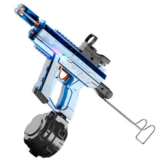 火光UZI 電動水槍 連發水槍 冰鼠水槍 冰爆電動水槍 自動水槍 高壓水槍 超大儲水打水仗, 火光槍口-鑽石藍【滿配】大號, 1個