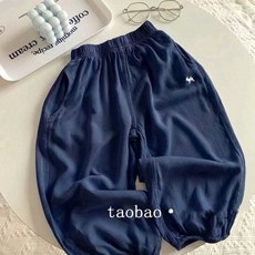 跨境【冰絲防蚊褲】2026夏季兒童寬鬆透氣長褲寶寶防蚊褲一件代發, 140碼