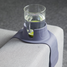 소파 실리콘 컵홀더 팔걸이 컵받침 트레이, 그레이