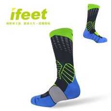 ifeet 全方位足弓壓力運動籃球襪, 1個, 黑灰24-26公分