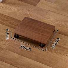 禧熊 移動式帶輪置物架, 胡桃色 防撞圓角 ,直徑25cm, 1個