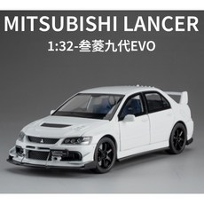 淺口袋 三菱 Mitsubishi Lancer Evolution 1:32 前輪轉向 九代 EVO 模型車, 三菱 EVO九代 白色, 1個