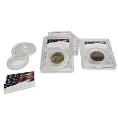 26mm 반투명 사이즈 링이 있는 8팩 아크릴 코인 슬랩 홀더 사카가웨아 프레지덴셜 수잔 B 앤서니 및 퍼스트 배우자 $10 골드 다수 대형 체인 화환 센트