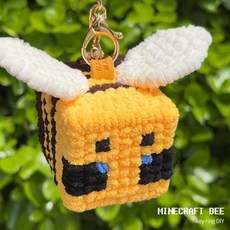 네트공예 DIY 세트 - 마인크래프트 벌(BEE) 키링 만들기 망스티치 재료 PK21, 1개