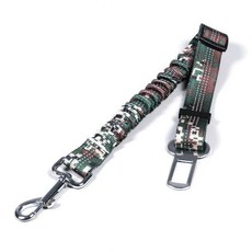 반려동물 차량 벨트 조절 탄성 반사 목줄 당김 방지 여행용 견인 로프, 1개, 10. Camo Green