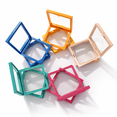 감성채움 투명보관 비닐액자 굿즈 메달 코인 뱃지 기념품보관 전시케이스, 오렌지2+블루2+연핑크2+로즈레드2+그린2