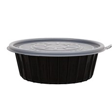 [ILYONG] 면용기 냉면용기 FP 195파이 소 1100ml 50세트 검정, 50개, 1세트