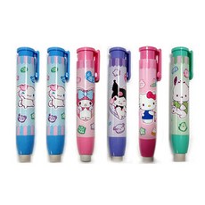 산리오캐릭터즈 노크식 지우개, 6개, 혼합