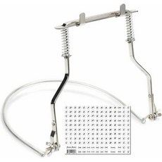 Hohner Harmonica Holder HH01 10홀 프로페셔널 하모니카 홀더 넥 긁힘 방지 조절 가능한 하모니카 넥 브레이스 핸즈프리 및 줄리엣 음악 노트 스티커, 실버