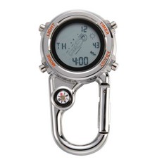 카라비너 전자시계 나침반 웨이브라이트 생존시계 다기능 아웃도어용, 1개