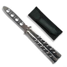 타이거피스트 트레이너 발리송 버터플라이나이프 나비칼 파우치포함, 실버