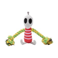 喜花貓DogFeet寵物星球玩具(地球/土星/飛碟/怪獸/太空人/火箭/流星/太陽/外星人)啾啾聲棉繩耐咬玩具, 1個, 寵物星球玩具『外星人』