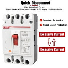 3P AC 400V 100A-630A MCCB 태양광 몰드 케이스 회로 차단기 과부하 보호 스위치 광전지용), 10 125A, 01 3P