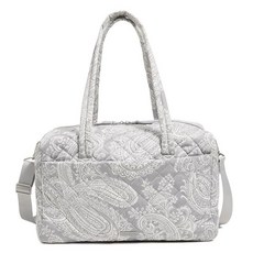 181029 Vera Bradley 여성용 퍼포먼스 트윌 미디엄 여행용 더플 백 클라우드 그레이 페이즐리 원 사이즈