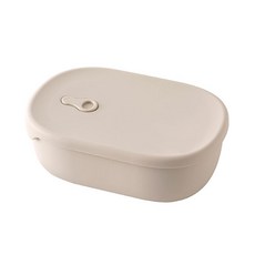 식품용 실리콘 벤트 박스 직장인 휴대용 전자레인지 대응 분리형 밀폐형 학생용 도시락 1000ml, 베이지대형