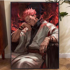 주술회전 보석십자수 비즈 공예 어린이 집콕 선물 수공예 캔버스 료멘 스쿠나, 1개, 광택 60x80cm 무료 보충