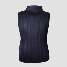 [이세이미야케] 플리츠플리즈 하이넥 민소매 탑 PP56JK402 75 네이비