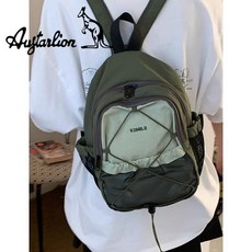 AUGTARLION休閒尼龍布胸包包新款潮時尚撞色雙肩包百搭揹包登山包, 綠色大號