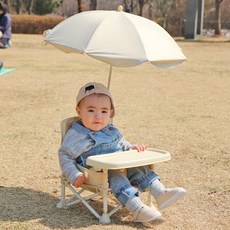 아기 캠핑의자 유아 아동 피크닉의자, 03.아기 유아 캠핑의자 중형+파라솔 우산, 1개