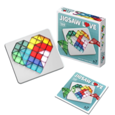 台灣現貨 愛心拼盤 愛心拼拼樂 愛心拼圖 120關關卡 益智玩具 邏輯訓練 兩面拼盤, 1個, 10片