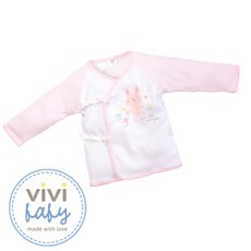 vivibaby 荳荳兔肚衣，親膚側開上衣，寶寶舒適透氣，可愛卡通圖案