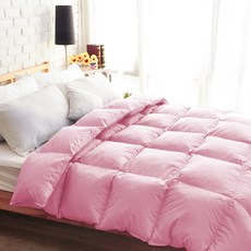 台灣製造 天然水鳥羽絨被-6x7雙人 冬被 保暖被毯 棉被 羽絲絨被 被胎 冬天暖被, 粉色