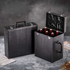 와인 케이스 휴대용 가방 캐리어 포장 수납, 흑단와인도구6개(와인제외), 1개