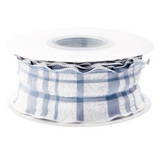 야드 폴리 에스터 유선 가장자리 리본 버블 그리드 공예 공급 의류 꽃다발 장식 선물 포장, 1개, 3. Blue