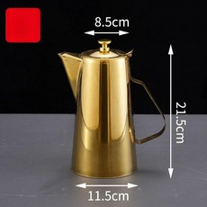 스텐 주전자 골드 호텔 입 물병 실버 서빙포트, 1개, 1L, 2.0L 짧은 골드