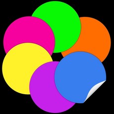 JarThenaAMCS 60Pcs 8 Inch Neon Colored Glow in The Dark Stickers Self-Adhesive Round Paper Decals