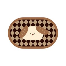귀여운 아기 동물 스타일 욕실 발매트 규조토 미끄럼 방지 속건 화장실발매트, 1개, 브라운
