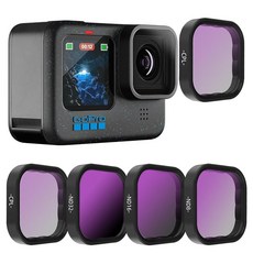 REYGEAK 4팩 필터 세트 CPL ND8 ND16 ND32 GoPro Hero 12/11/10/9와 호환 중립 밀도 및 편광 렌즈 필터 키트 렌즈 프로텍터 GoPro 액세