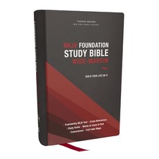 (英文圖書)NKJV Foundation Study Bible Wide-Margin Black Hardcover Red Letter 精裝版, Thomas Nelson, 英文