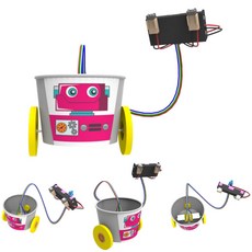 유선 RC 방향전환 로봇만들기 리모컨조종 고속모터 전기회로 미니카 조립키트 (1인용), 1개