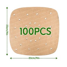 에어 프라이어 일회용 종이 액세서리 바구니 레인지 라이너 오븐 전자, 23cm 100PCS