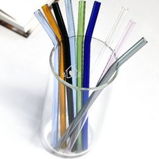 컬러 내열유리빨대 청소솔 커피빨대 세척빨대 다회용빨대, 핑크