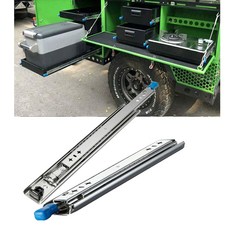 3단인 가로 부착 완전 슬라이드 볼 서랍 슬라이드 레일 락 부착 내하중 120kg 폭 53mm 중량용 슬라이드 레일 소프트 클로즈 서랍 레일 사이드 설치 2개입 (, 38inch(950mm)