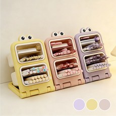 대용량 책상 연필꽂이 정리함 다용도 접이식 펜홀더 사무실 팬꽂이, 1개, 핑크