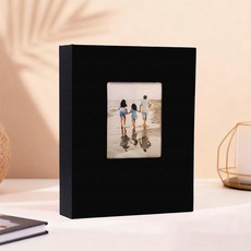 바나르코 결혼 생일 여행 기념 사진 앨범 포토북 미니앨범 160포켓, 20매, 블랙