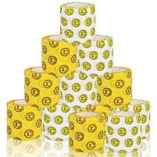 베리어스 강아지 자가접착 붕대신발, 12개, 옐로우 스마일