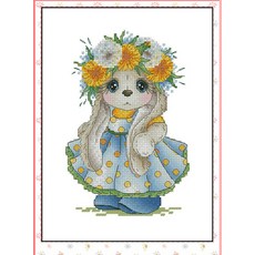 Stich 크로스 스티치 키트 공예 민들레 토끼 계산 크로스 스티치 바느질 자수 크로스 스티치, 보여진 바와 같이, 14CT, 1개