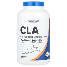 Nutricost CLA 소프트젤 240정(소프트젤 1정당 800mg) NCS-57311, 240정, 1개