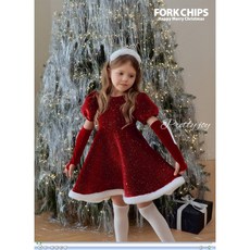 [당일]포크칩스 크리스탈 드레스 S - JS 유아동 어린이 크리스마스 생일 파티 원피스 겨울 선물 프리티조이