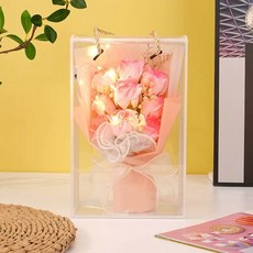 教師節花束 玫瑰花禮盒 香皂花 畢業禮物 生日禮物 現貨隔日到, 1個, 粉色玫瑰禮盒