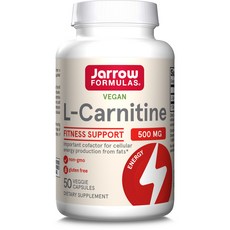 Jarrow 左旋肉鹼 500 毫克膠囊無麩質, 50 件, 1個