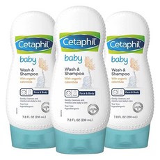 세타필 키즈 워시 & 샴푸 카렌듈라 함유, 3개, 230ml