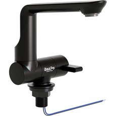 12V 전기 수도꼭지 – 독일산 마르콧 마이크로스위치4A 포함 | 온수냉수 RV 주방 싱크대 360° 회전 스파우트 황동 구조10 BAR 선박 트레일러용 검정색, Black