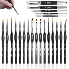 [ 933041 ] 보안 마이크로 페인트 브러시 21개 세트 삼각형 손잡이 미니어처 브러시 아크릴 유성 수채화 및 숫자용 페인트 피규어 공예 모델 네일 아트 페